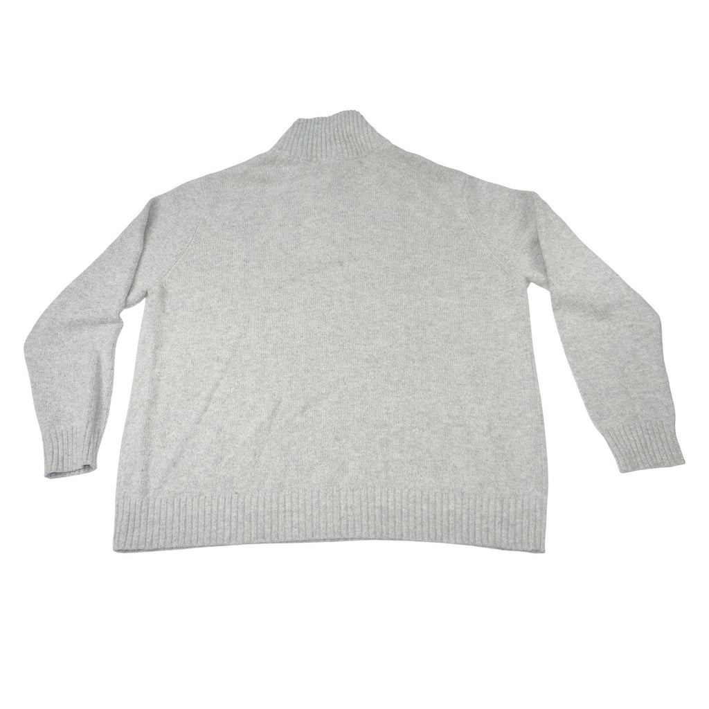 Lands End Mens Gray Mock Neck Button Quarter Zip Sweater XXL 50-52