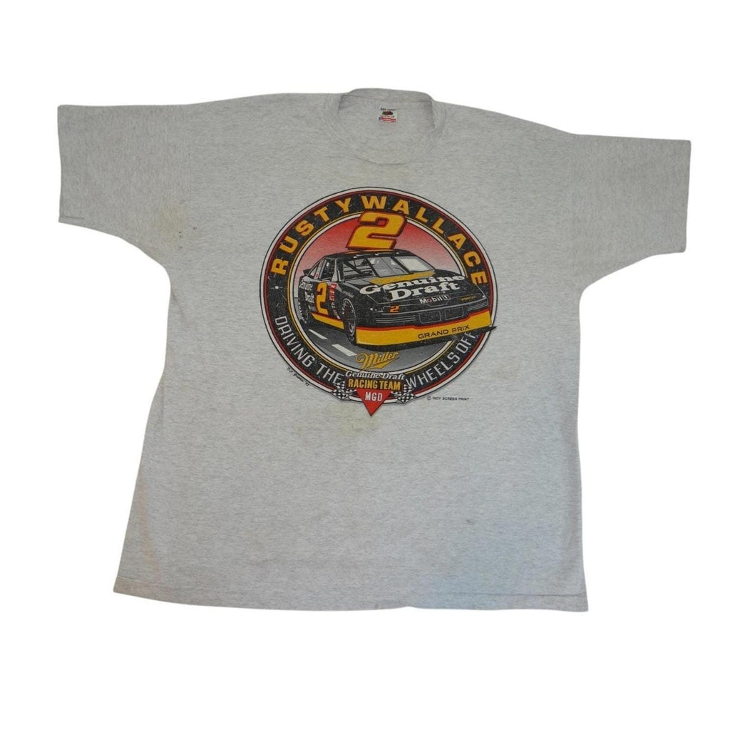Vintage Rusty Wallace Racing T-Shirt Distressed
