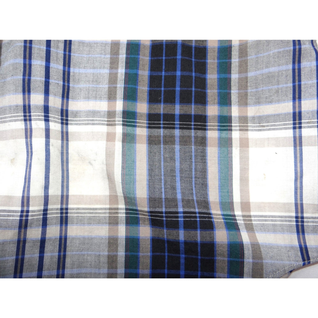 ELY PLAINS Mens Plaid Western Shirt Short Sleeve Pearl Snap Size M