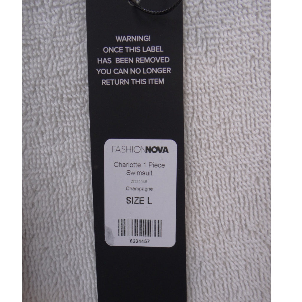 NWT-Fashion Nova Charlotte 1 Piece Swimsuit Champagne Gold Underwire Cutout