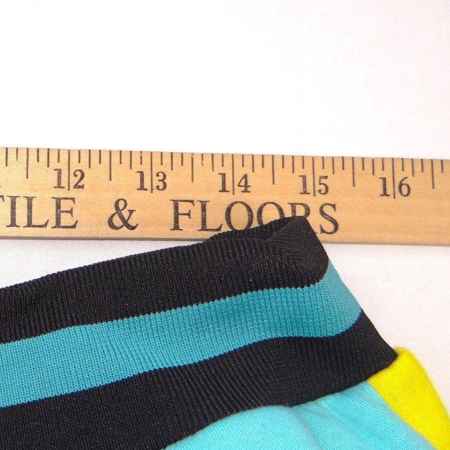 Amado Apparel Mens XL Colorblock Fleece Joggers Teal Yellow Pink Streetwear