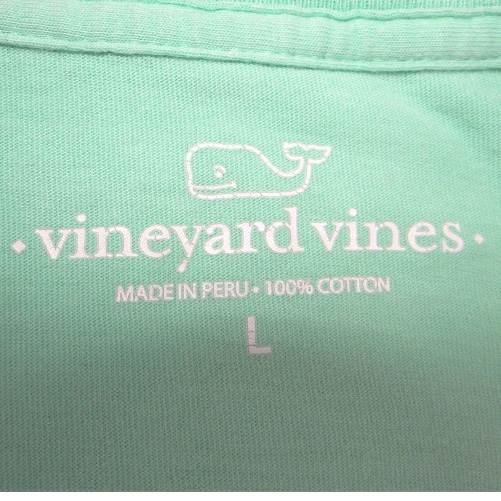 Vineyard Vines Mens L Soccer Whale Long Sleeve Pocket T-Shirt Mint Green