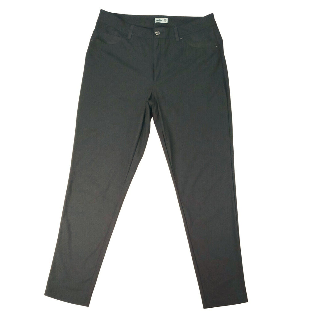 VRST Men's Performance Stretch Flat Front Pants Black W36 L34 Golf Casual