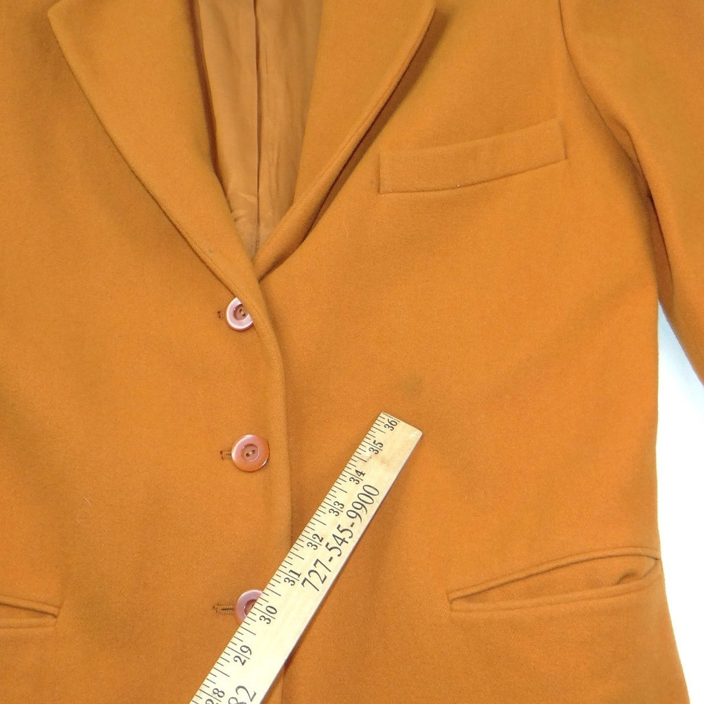 Linda Allard Ellen Tracy Mustard Yellow Wool Cashmere Blazer Jacket Size 6