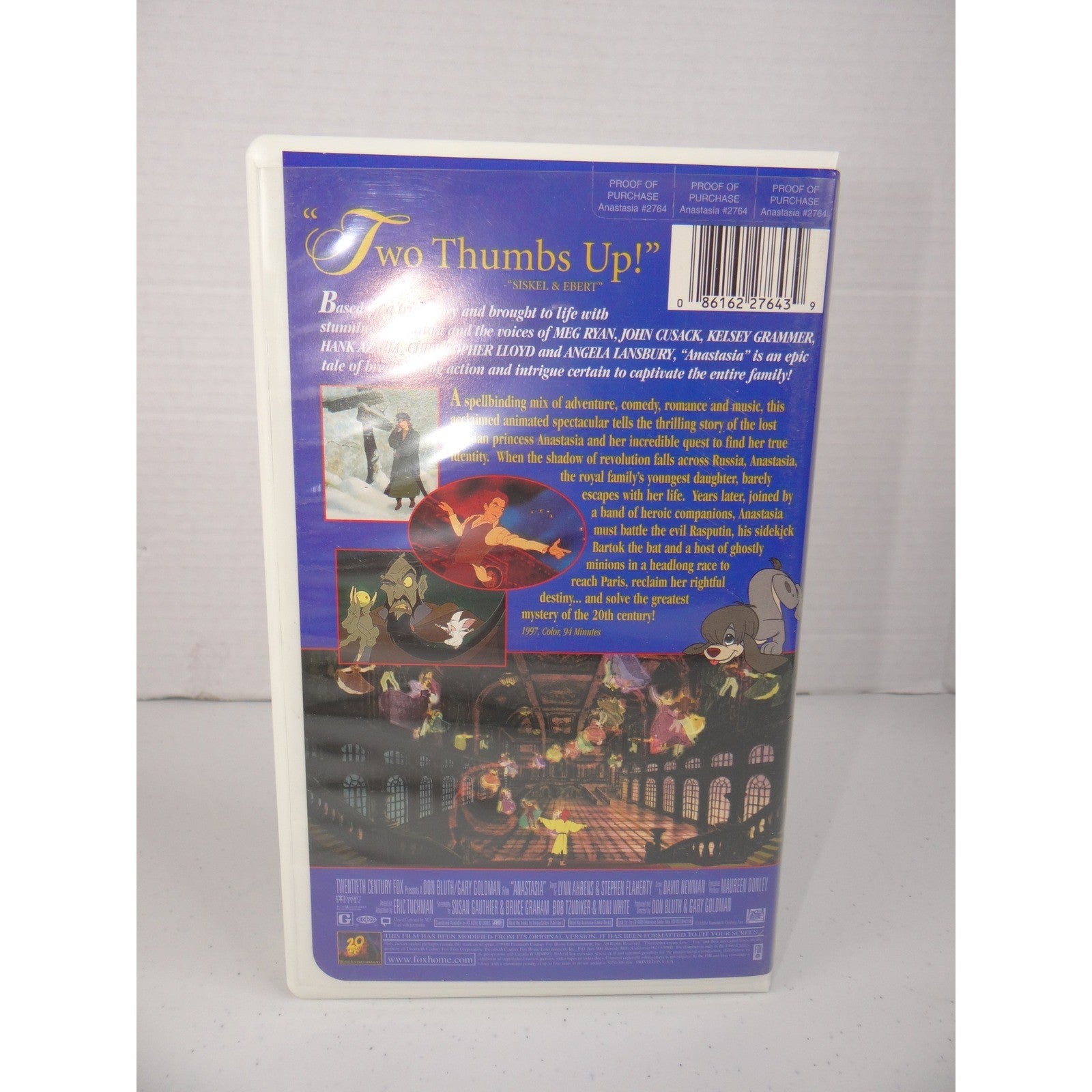 Anastasia VHS 1997 Animated Musical Movie 20th Century Fox Clamshell Case 2764