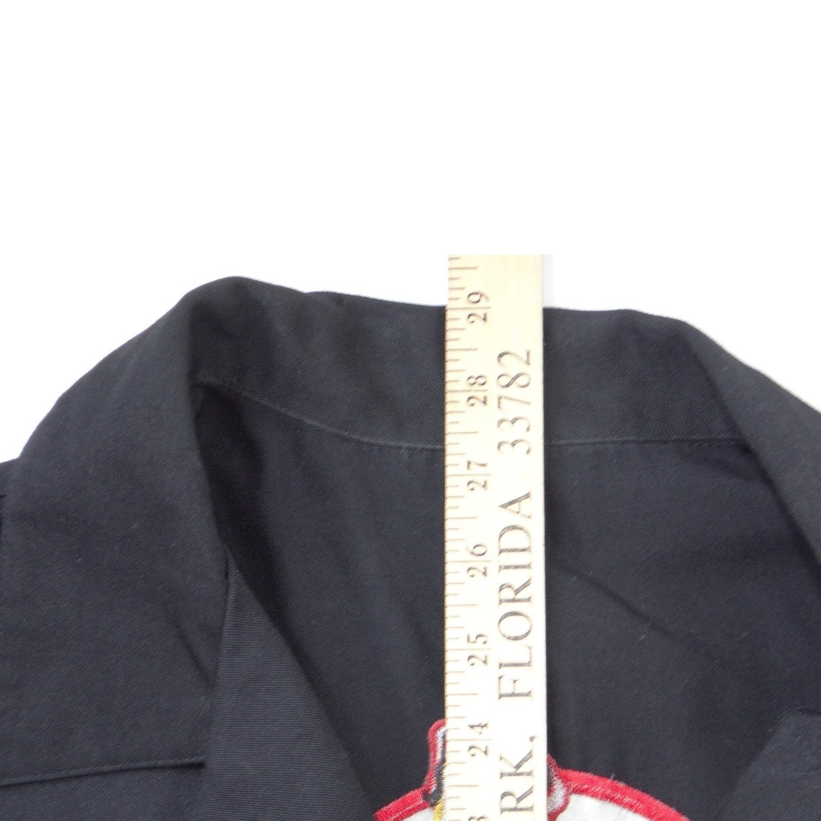 Vintage Black 42nd Street Pin-up Girl Embroidered Work Shirt Mens Dennis XL