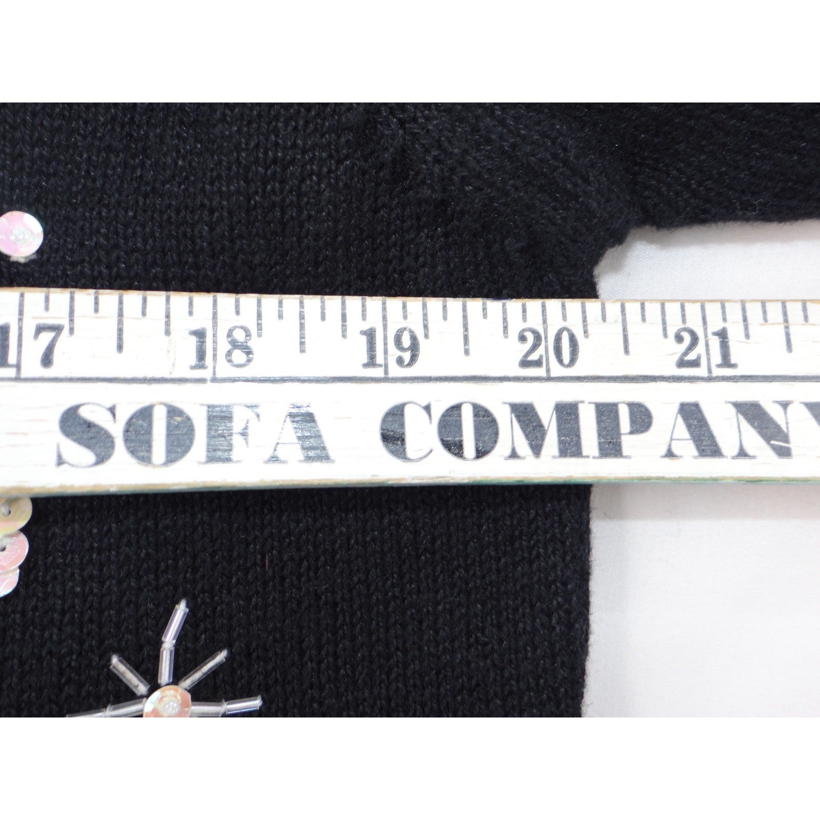 Vintage Heirloom Collectibles Sweater Cardigan Snowflake Beaded Sequin Black M