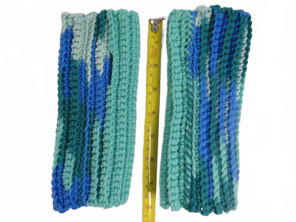 Handmade Crochet Handwarmers in Blue and Green Lot 4
