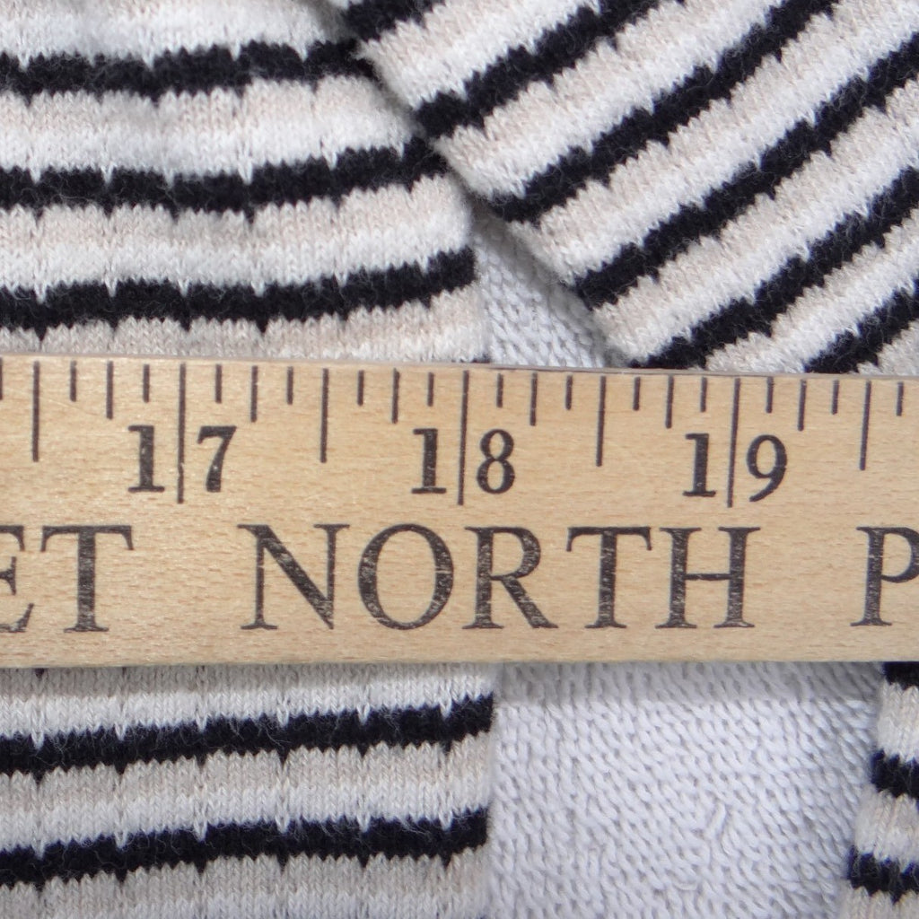 Ann Taylor Factory Striped Cardigan Sweater Cream Navy Blue Button Front Large