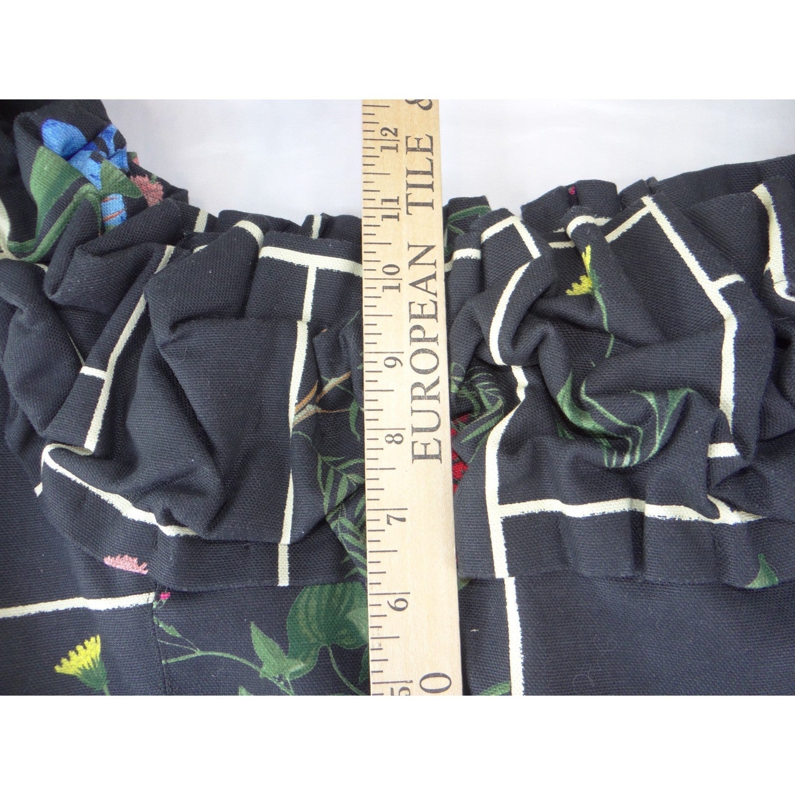 NWT-Tuckernuck Black Fresher Buds Suze Dress Floral Grid Ruffle Midi Size 12