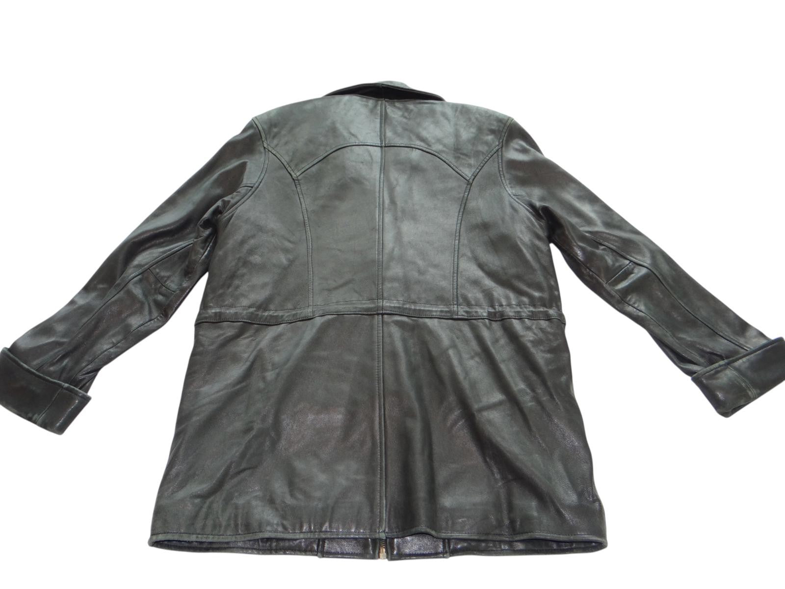 Men's Black Leather Jacket Medium