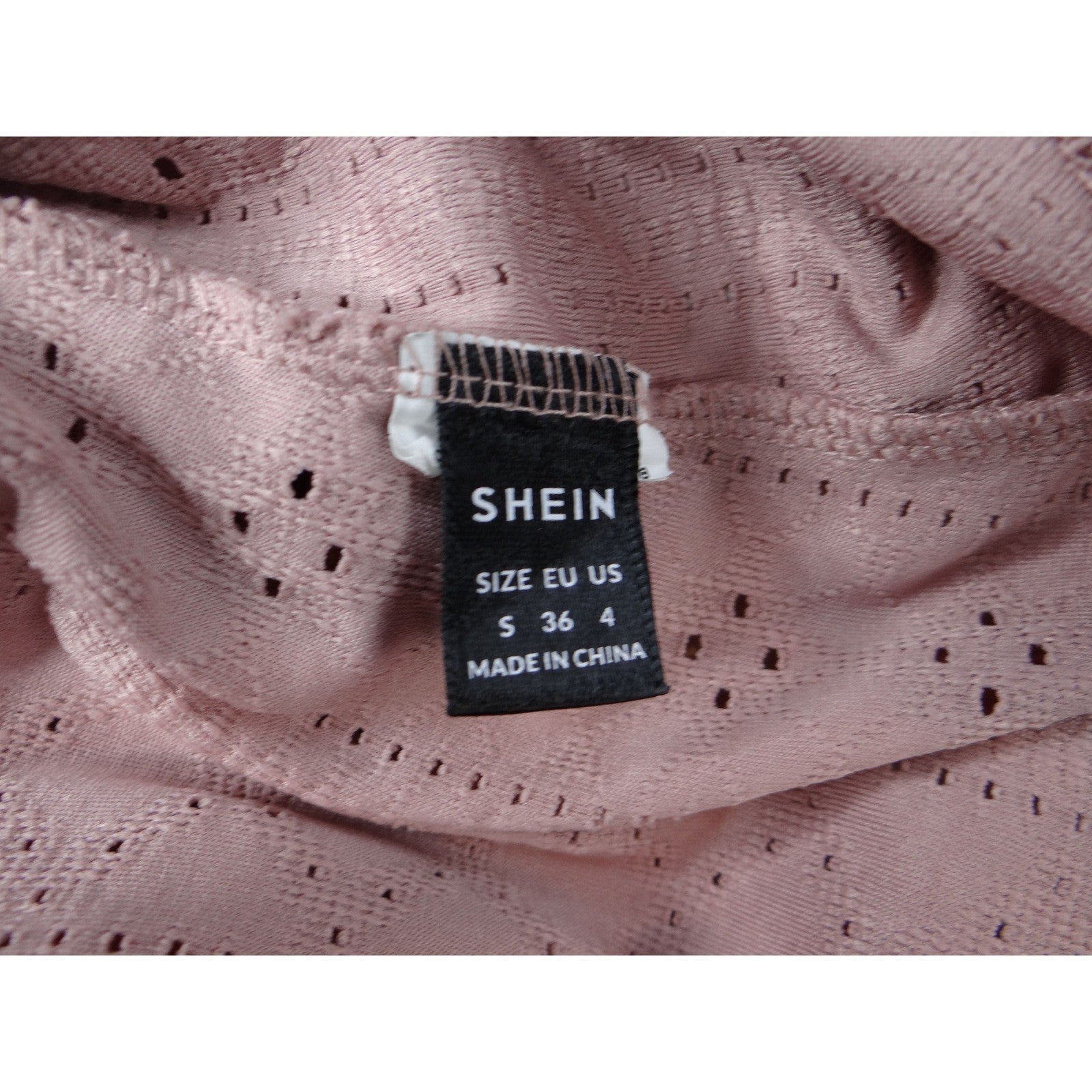 SHEIN Pink Eyelet V Neck Tank Top Women Size S