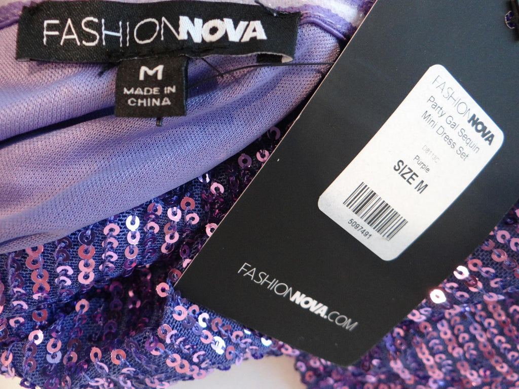 Stunning Purple Sequin Strapless Dress