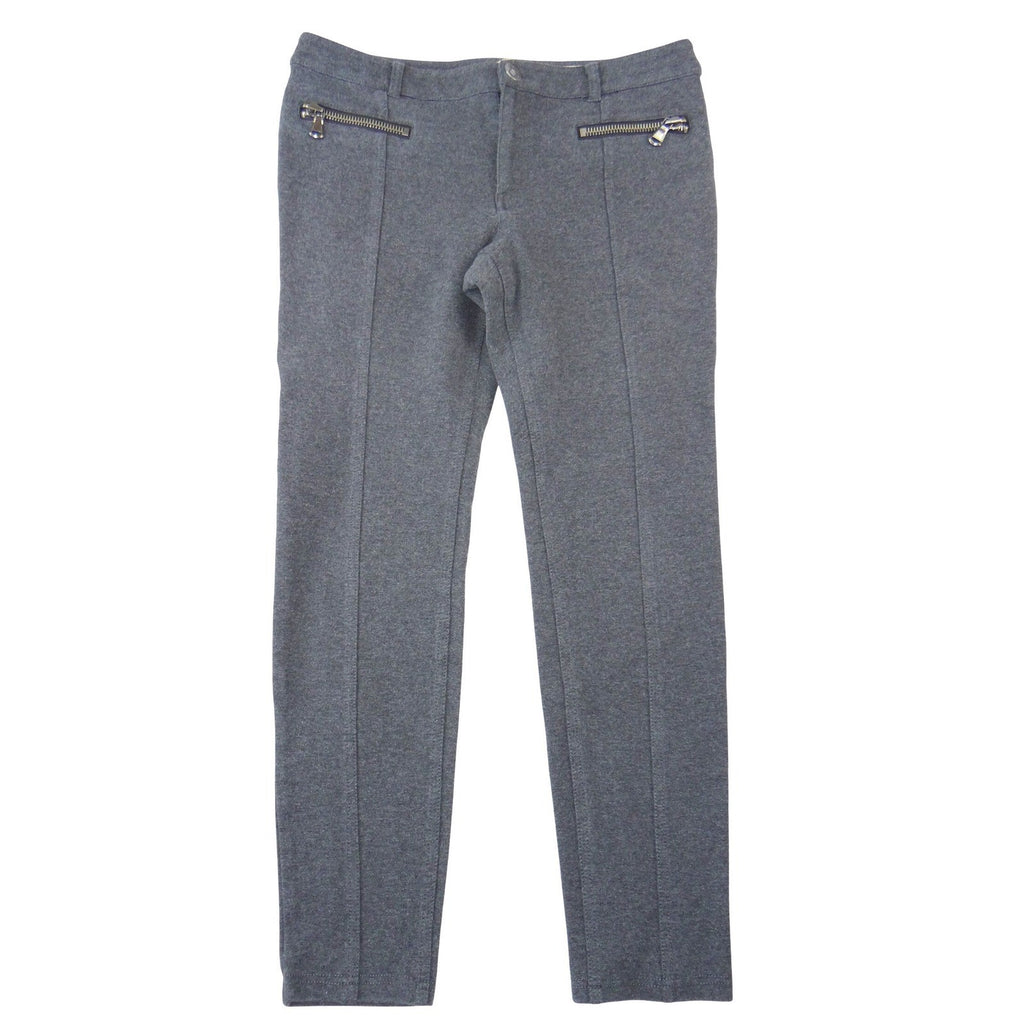 DKNY Jeans Womens Charcoal Gray Knit Skinny Pants Front Seam Zip Pockets Size 10