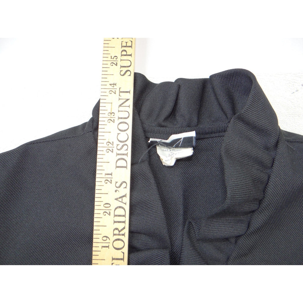 Star Shine Vintage Black Ruffle Collar Puff Shoulder Blazer Jacket Size 10