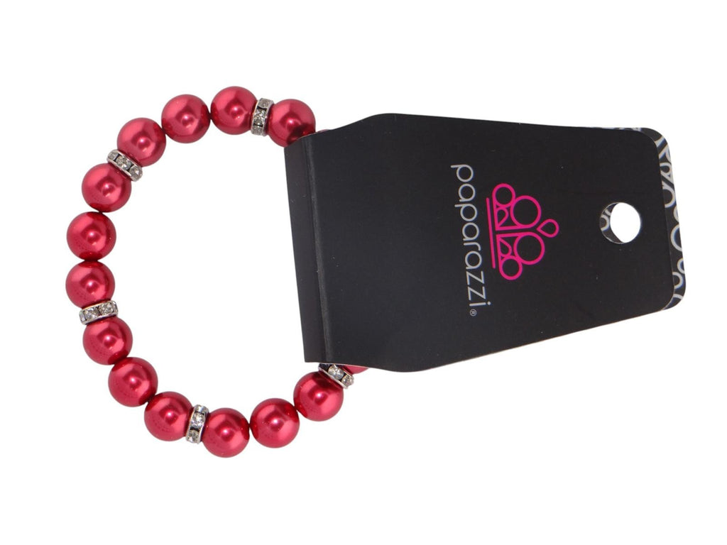 Paparazzi Red Beaded Bracelet with Silver Accents