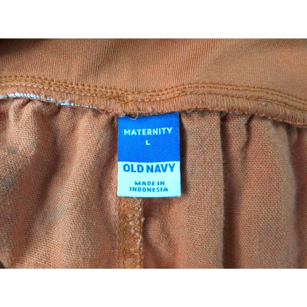 Old Navy Maternity Shorts Orange Cotton Blend Elastic Waist Size L