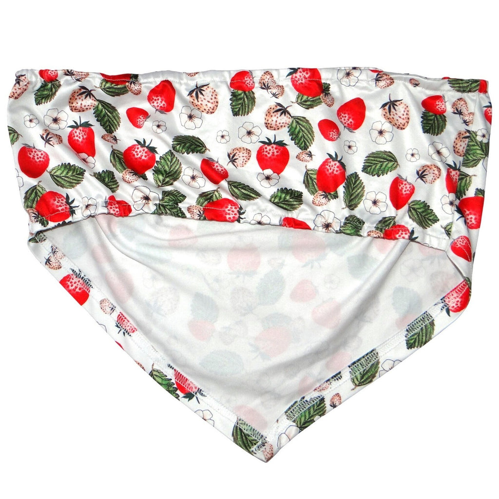 SHEIN White Strawberry Print Tube Top Bandage Style