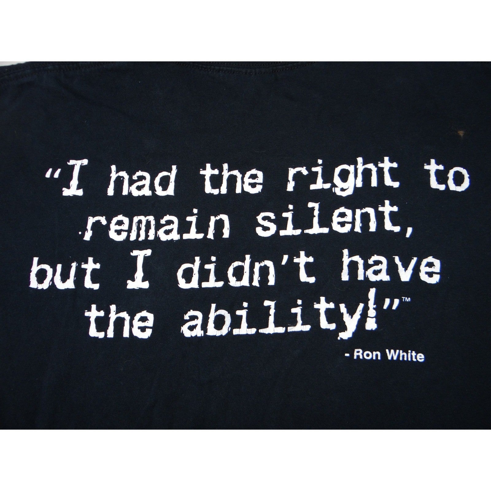 Ron Tater Salad White Comedy T Shirt Mens Medium Gildan Black