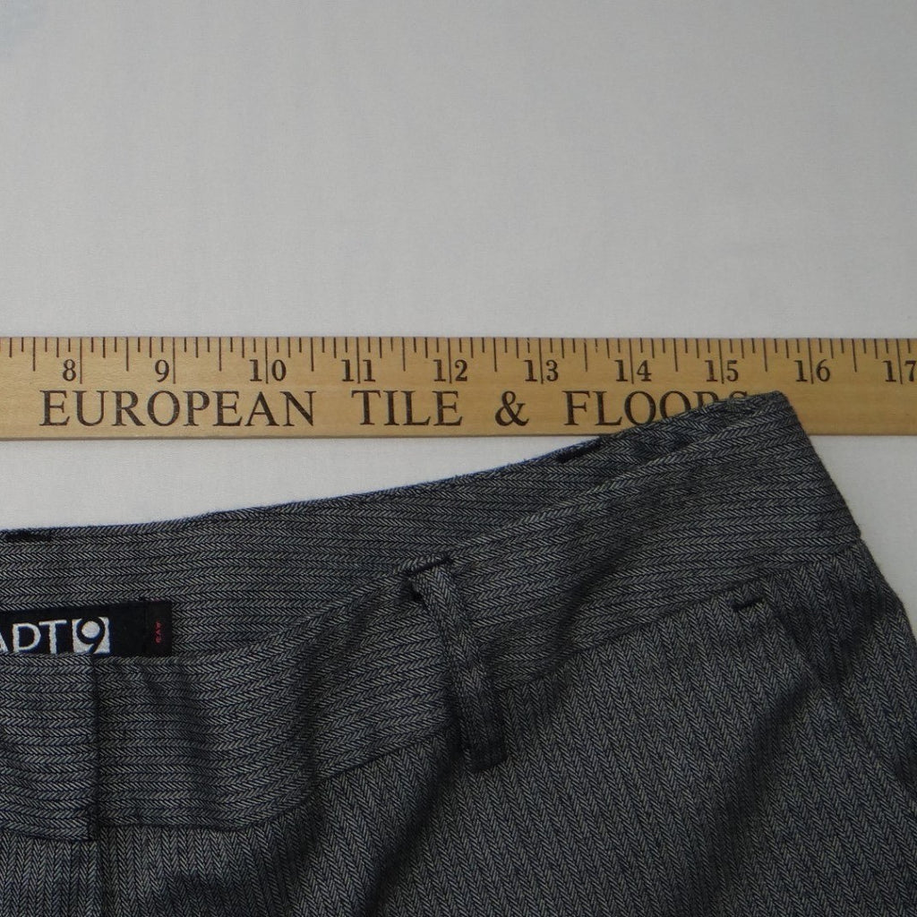 Apt 9 Womens Grey Herringbone Dress Pants Bootcut Size 10 Regular Stretch Work