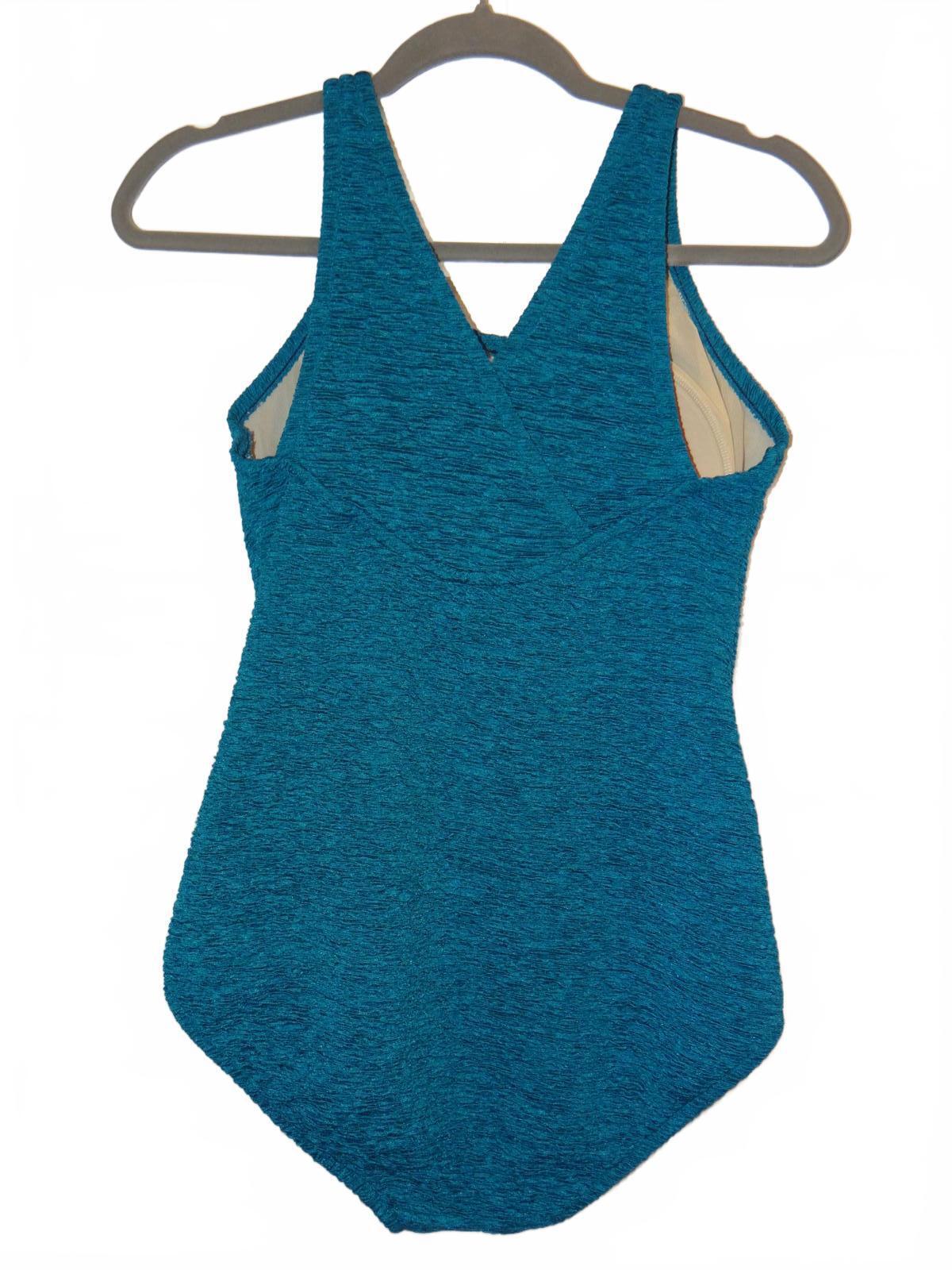 Stylish Blue One-Piece Swimsuit with Crossback
