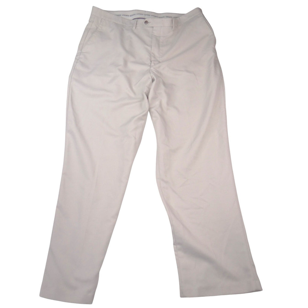 Concepts by Claiborne Beige Straight Leg Trousers Mens 42x31 Flat Front Pants