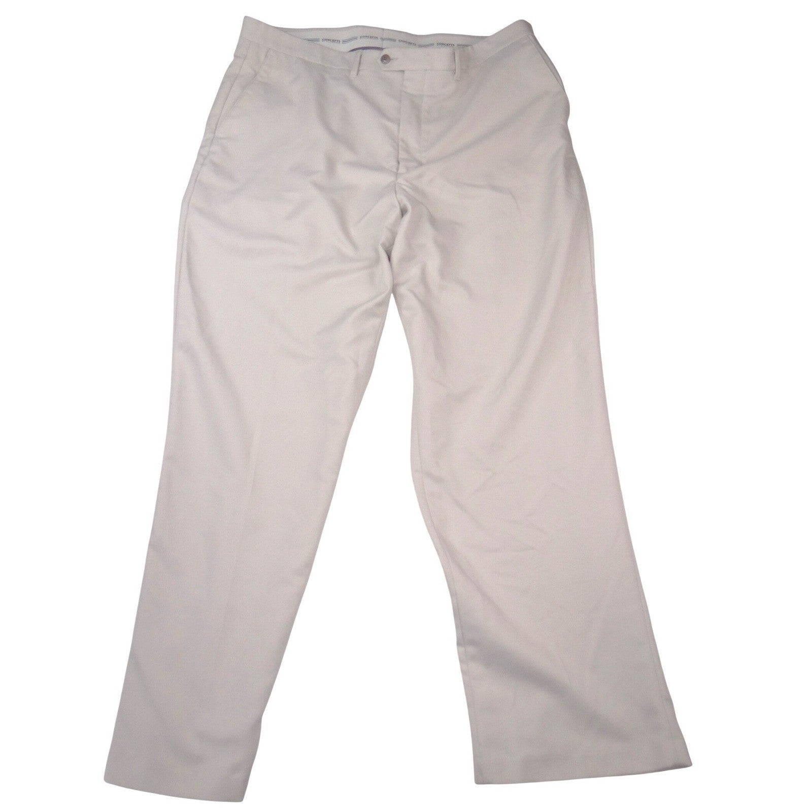 Concepts by Claiborne Beige Straight Leg Trousers Mens 42x31 Flat Front Pants