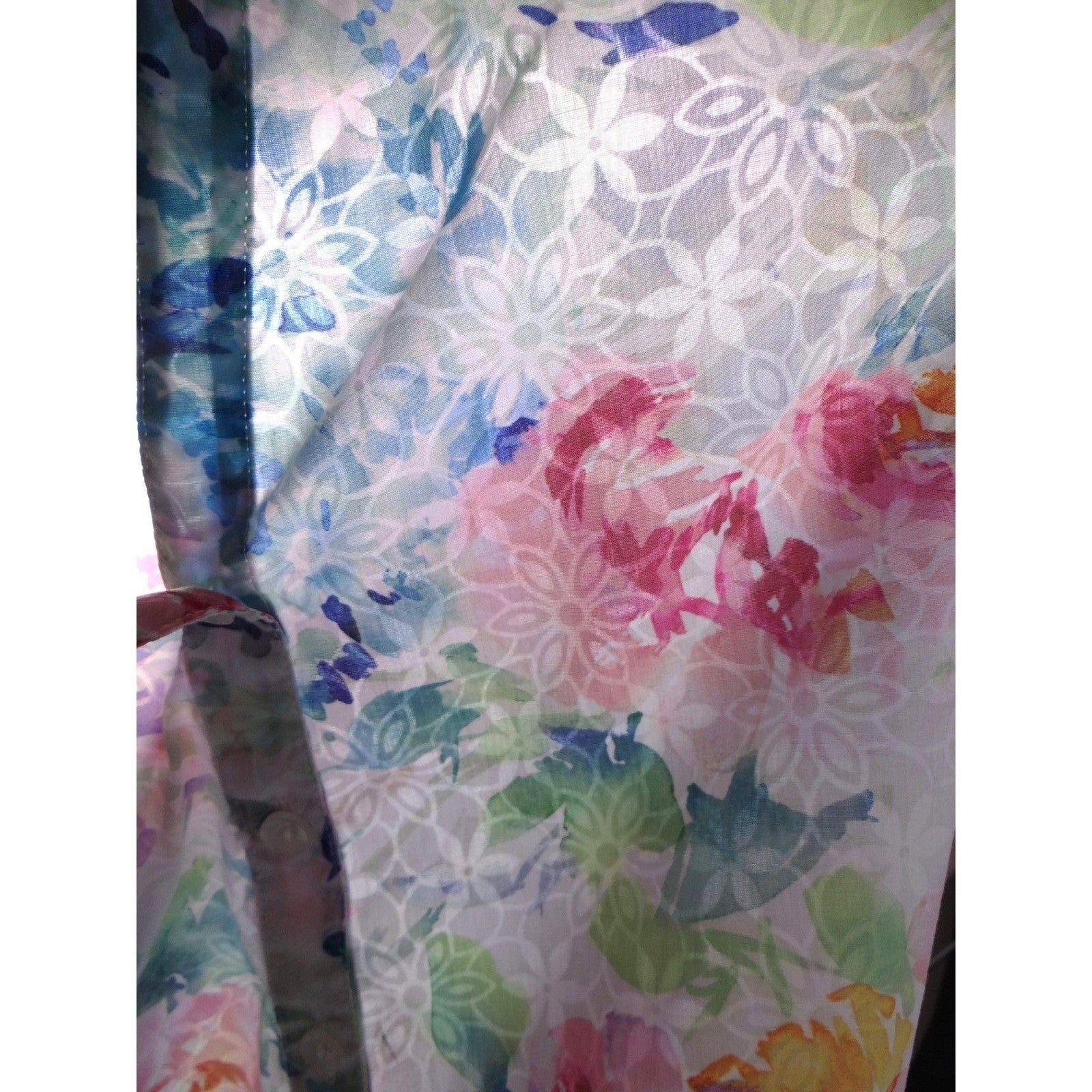 Alfred Dunner Petite Floral Print Short Sleeve Button Up Shirt Women's PS