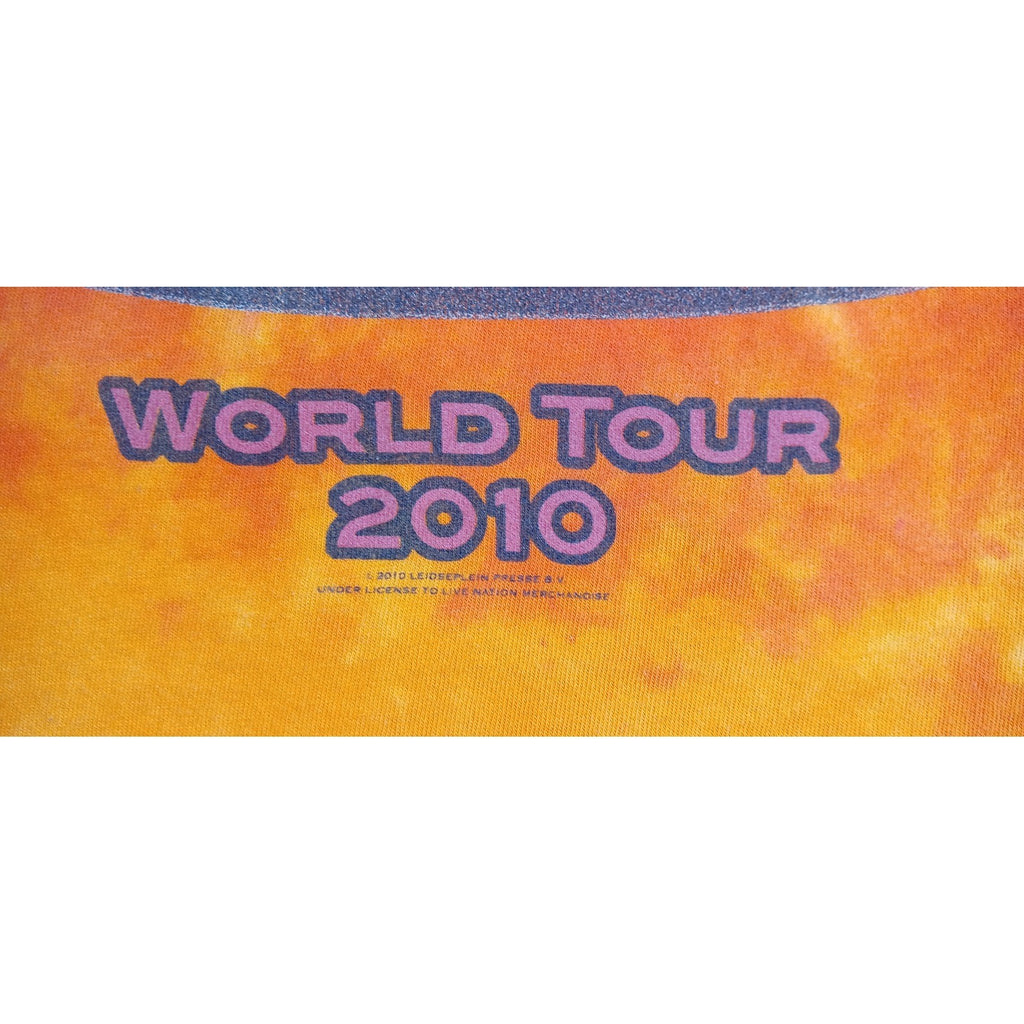 ACDC Black Ice World Tour 2010 Tie Dye T Shirt Red Orange Size XL