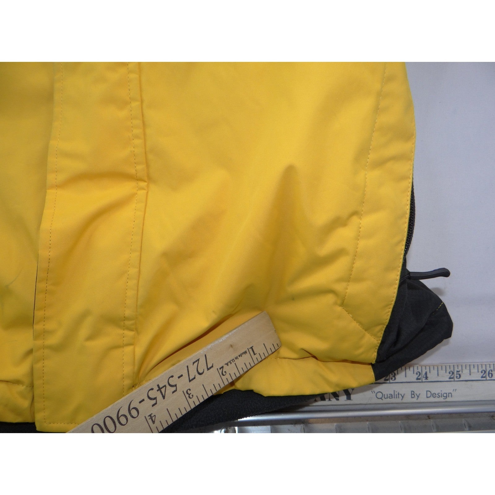 Free Country FCXtreme Mens Yellow Grey Hooded Ski Jacket Fleece Lined Small