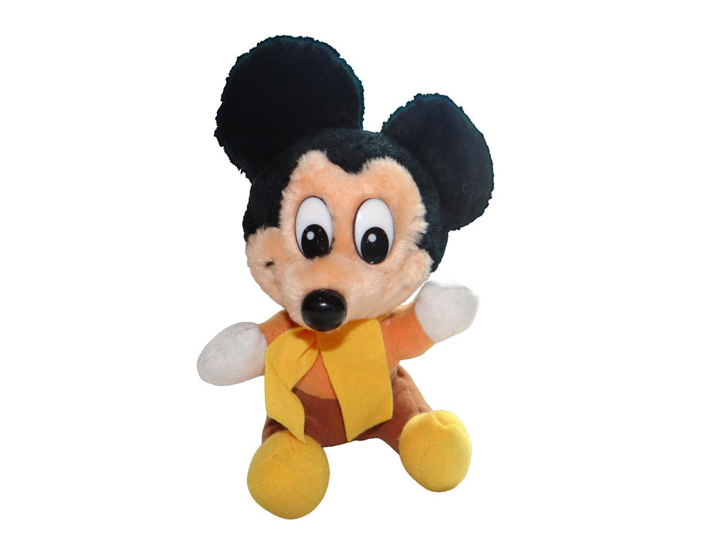 Vintage Disney Mickey Mouse A Christmas Carol Plush Toy with Yellow Scarf