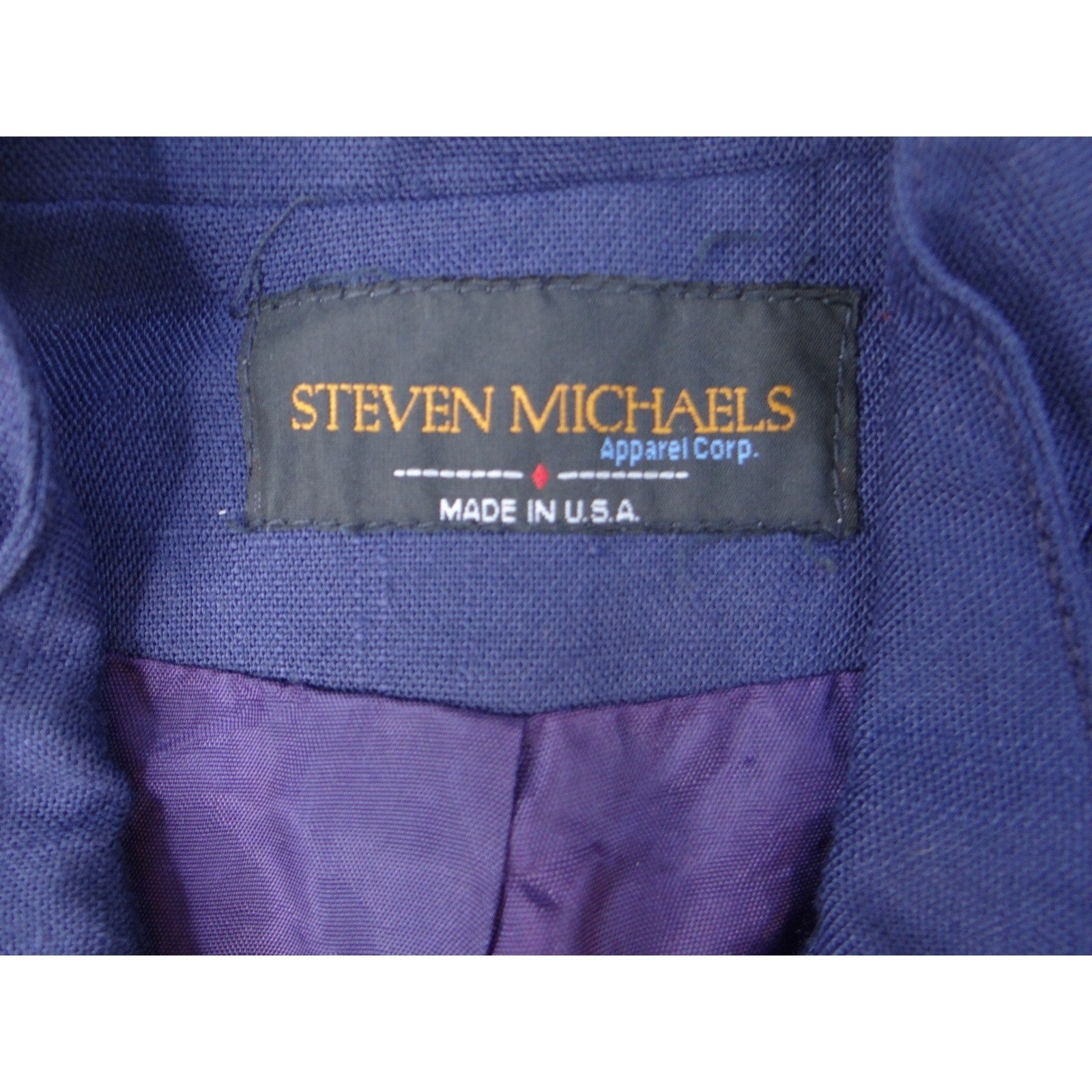Vintage 2 piece Steven Michaels Skirt Suit Classic Navy Blue Made in USA Classic