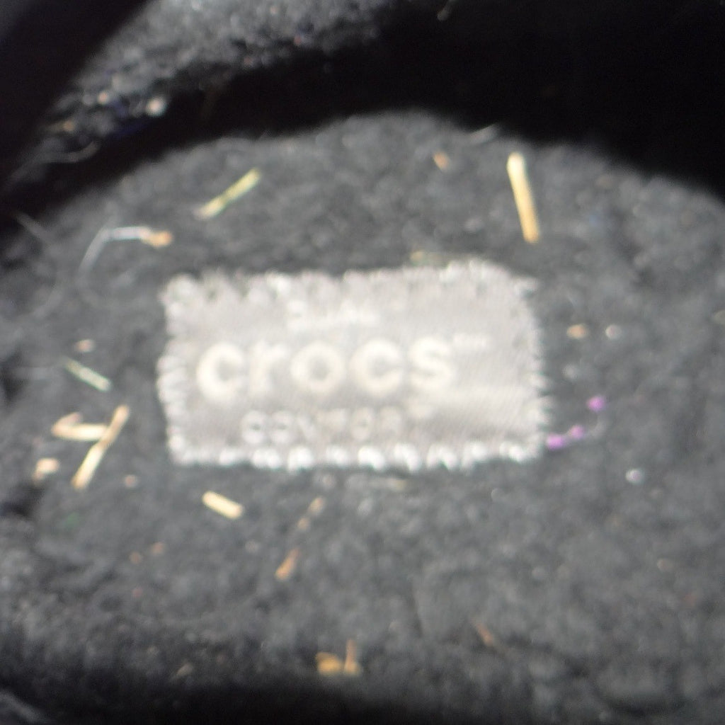 Crocs Kids Classic Lined Clog Black Faux Fur Fuzzy Slip On Shoes Kids Size 13