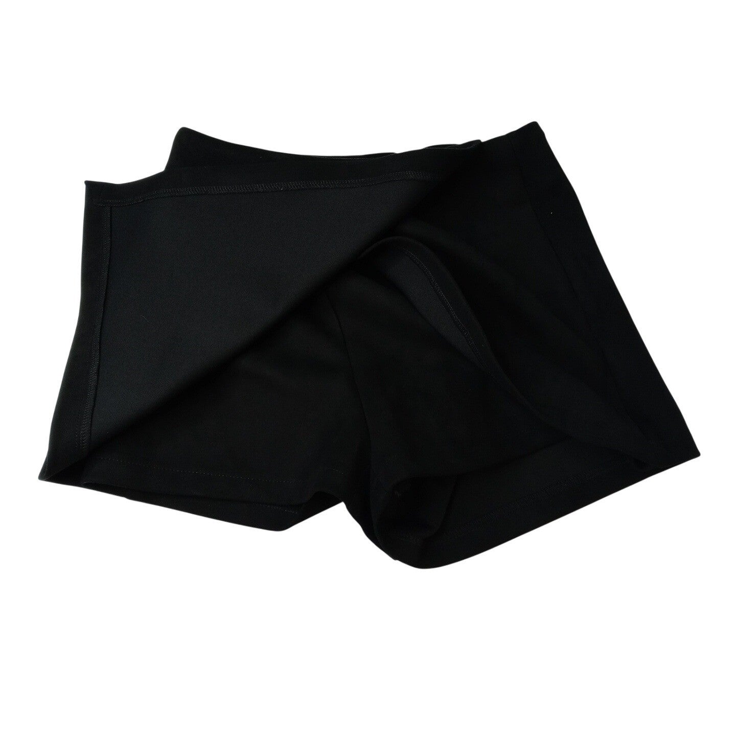 Black Wrap Skort Skirt Shorts Size M Polyester Spandex Casual