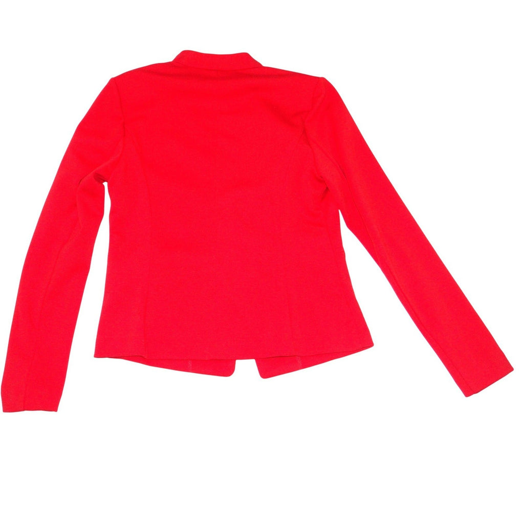 VTG Covington Womens Red Single Button Open Front Collarless Blazer Jacket Small