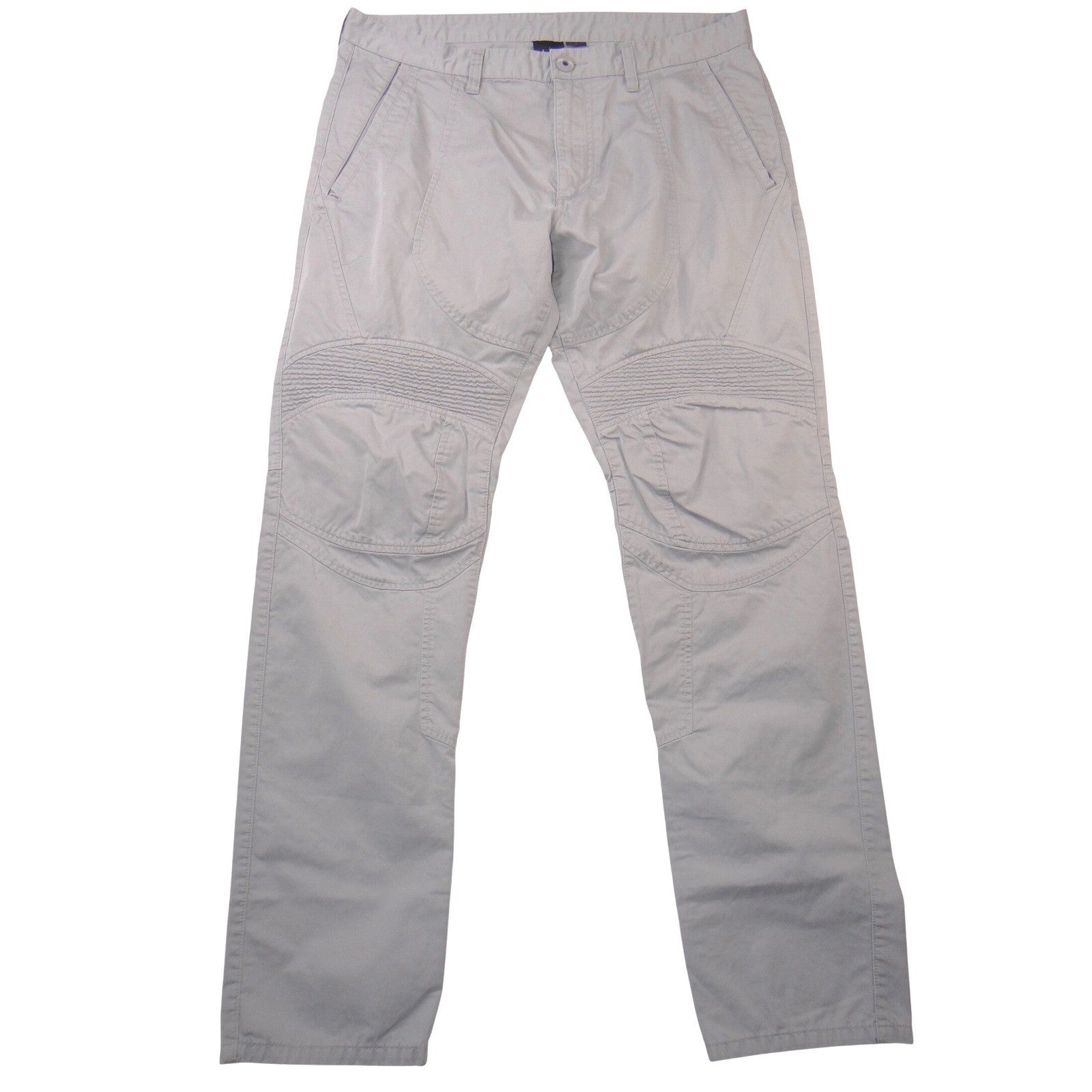 Armani Exchange Mens Moto Biker Pants Light Grey Articulated Knee Size 36x31