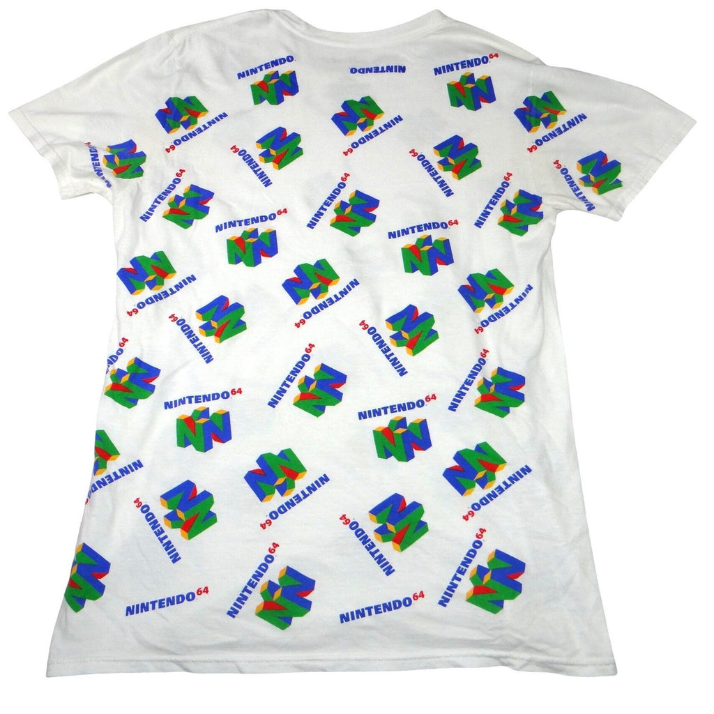 Nintendo 64 N64 All Over Print T Shirt White Men's Size Medium Retro Gamer