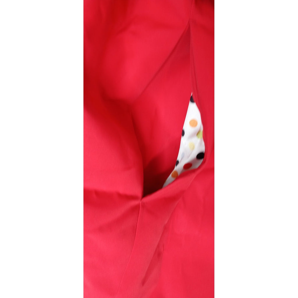 Vintage Drizzle Women's Red Hooded Belted Trench Coat Rain Jacket Size 14R
