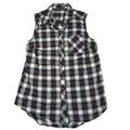 Harley Davidson Womens Sleeveless Plaid Shirt HDMC Button Up Black White Red
