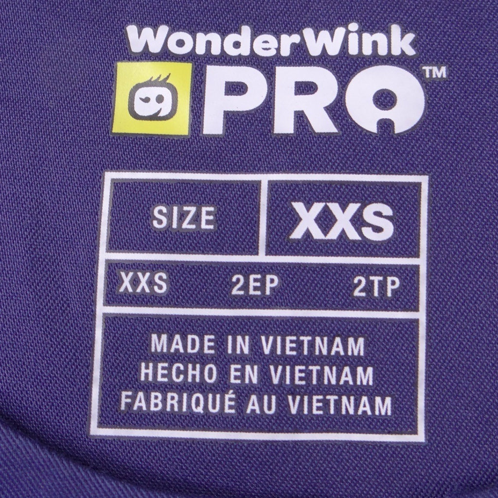 WonderWink PRO Renew Scrub Set Womens XXS Top XS Pants Royal Blue V-Neck Cargo