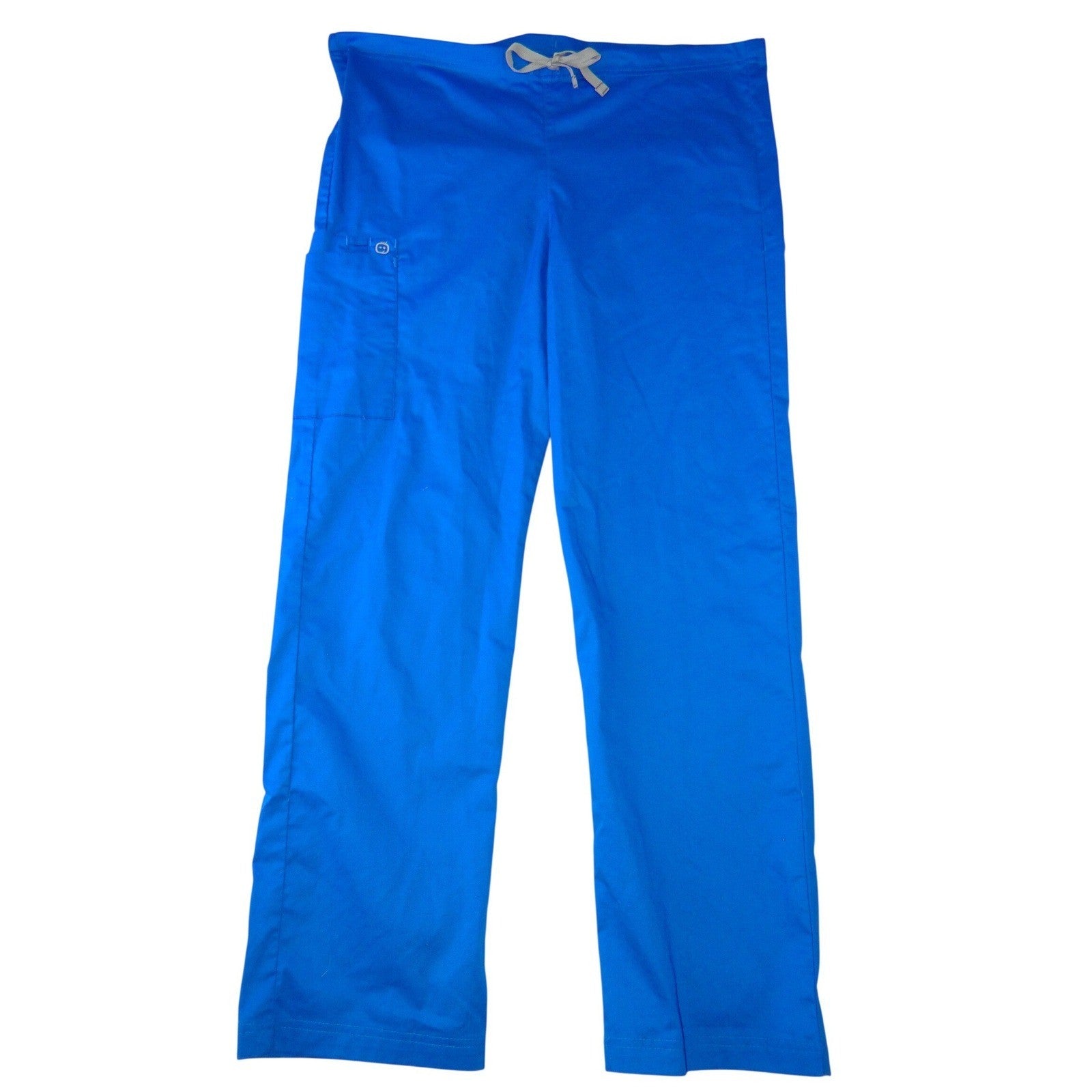 WonderWink WonderWORK Womens Scrub Pants Blue Cargo Pocket Drawstring Medium