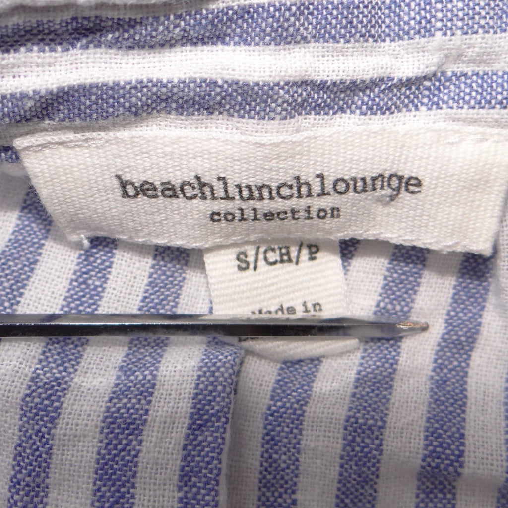 Beachlunchlounge Womens Small Blue White Striped Sleeveless V-Neck Blouse Top