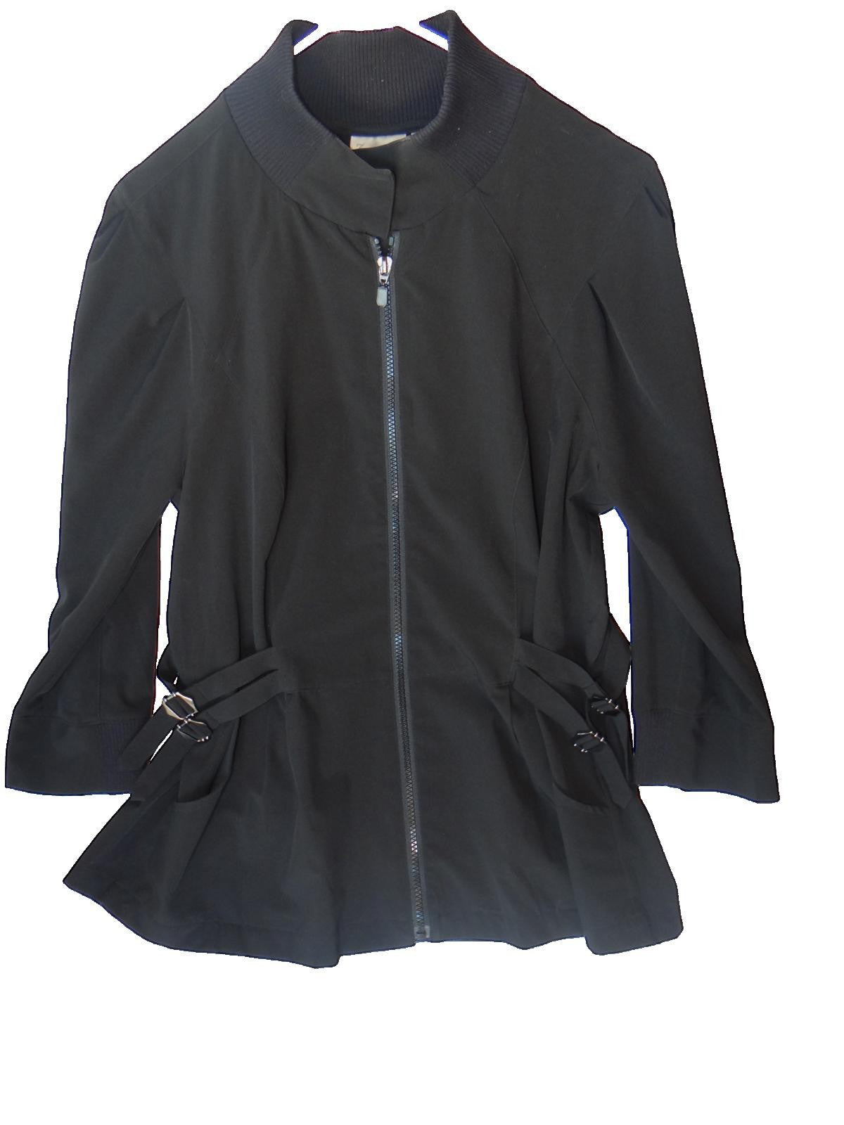 Zenergy by Chico's Black Women's Zip-Up Scrub Style Jacket Size 2