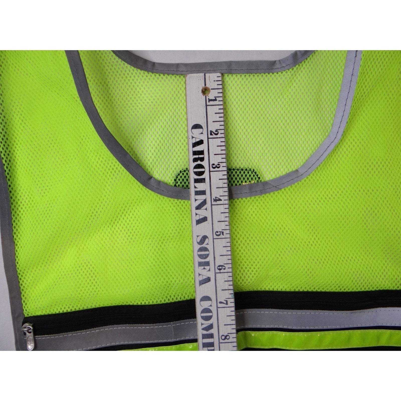 High Visibility Reflective Safety Vest Lime Green Mesh Multiple Pocket Closure