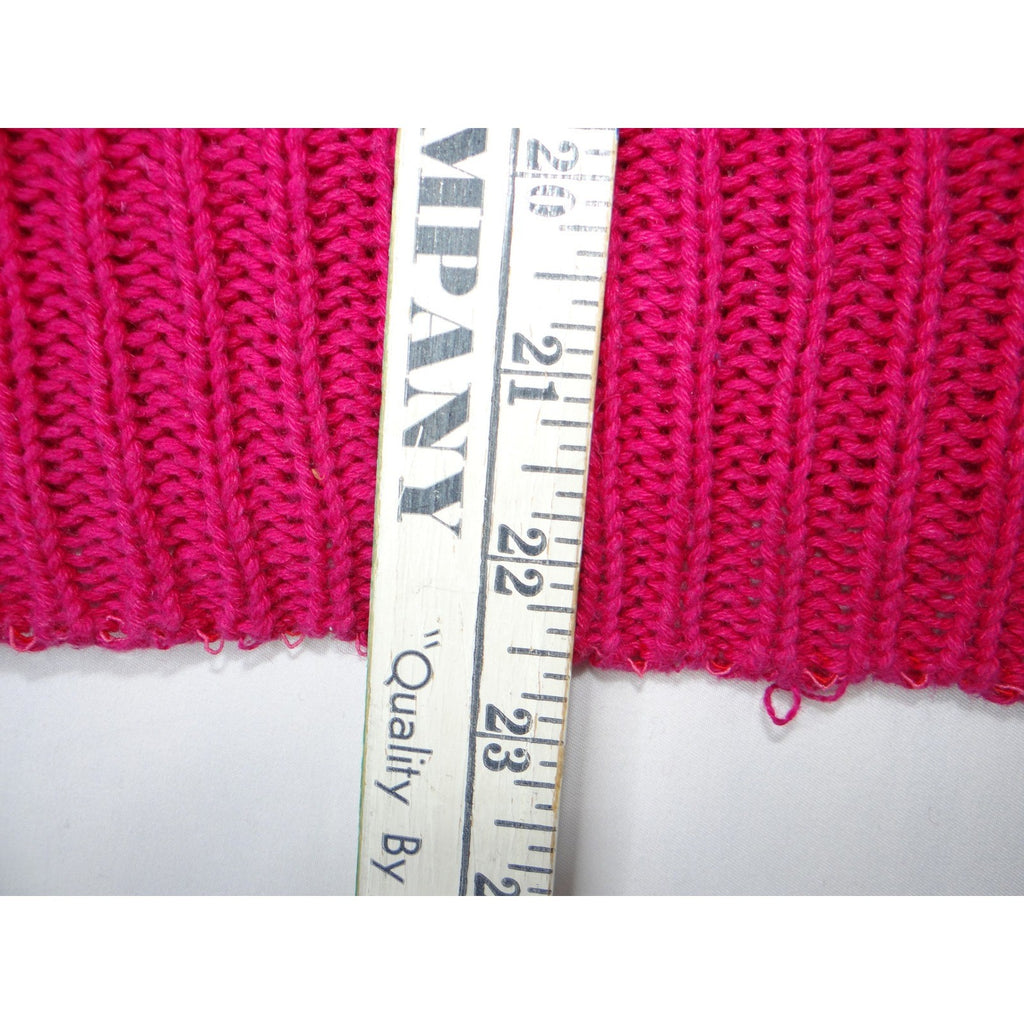 Vintage Nicole Curie Knit Sweater Women M Pink Short Sleeve Textured Pullover
