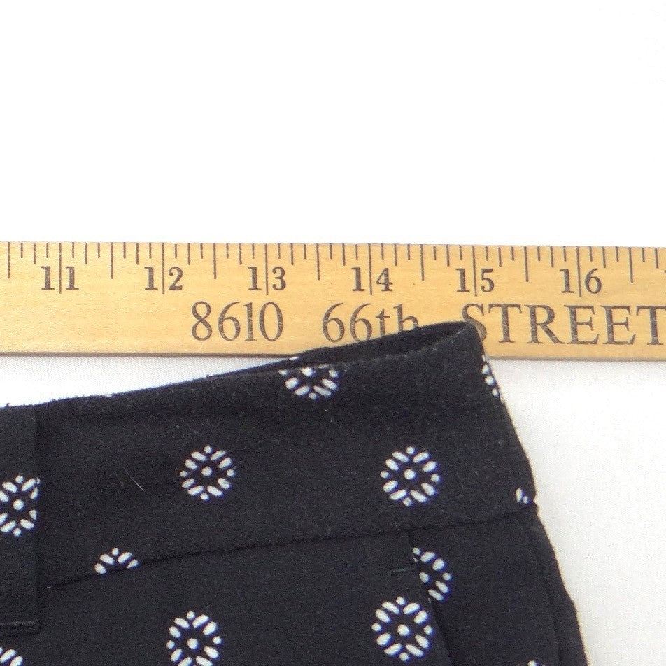 Ann Taylor Factory Womens Black White Floral Medallion Wide Leg Pants Size 4