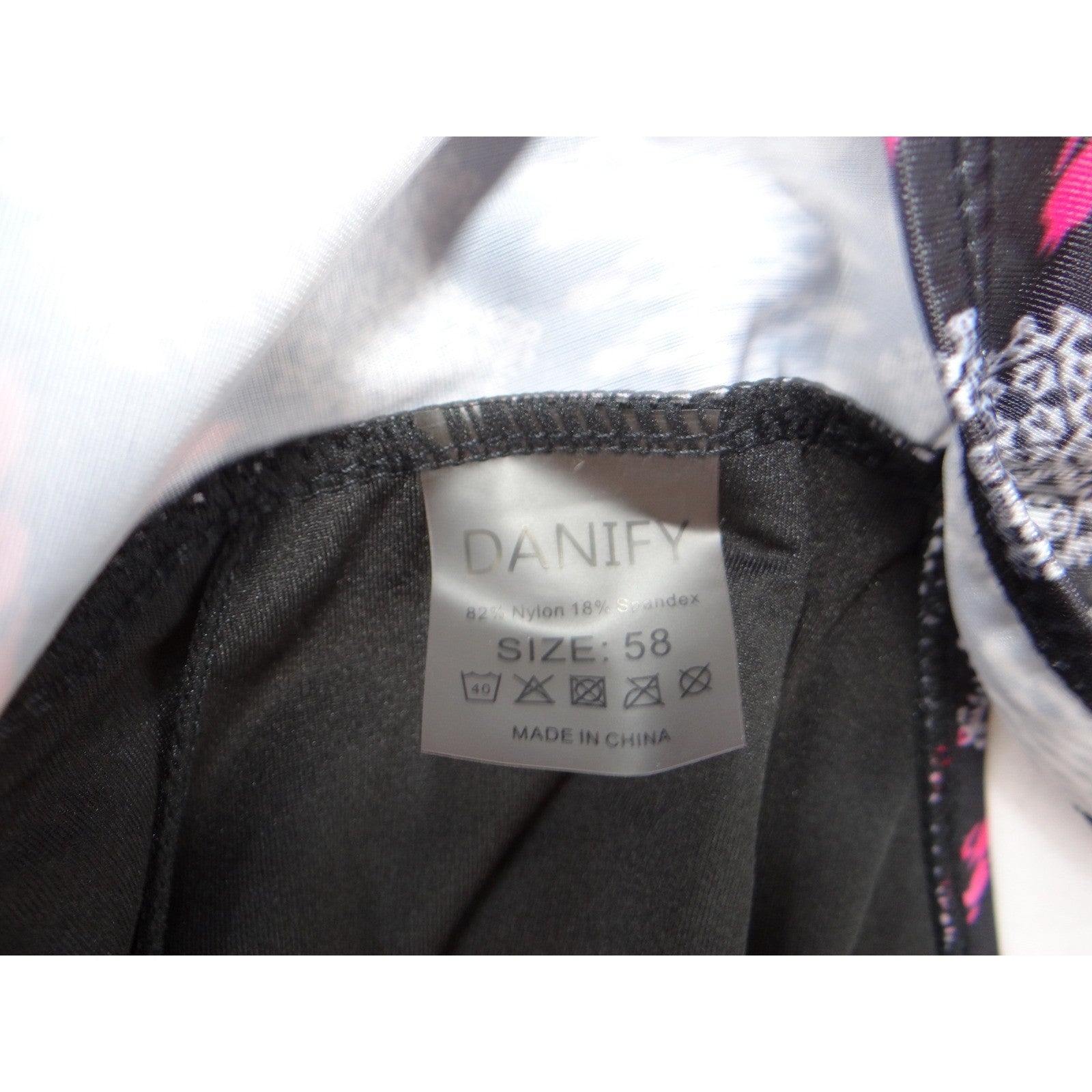 DANIFY Women's Black Swim Dress Skirtini Floral Tummy Control Size 58