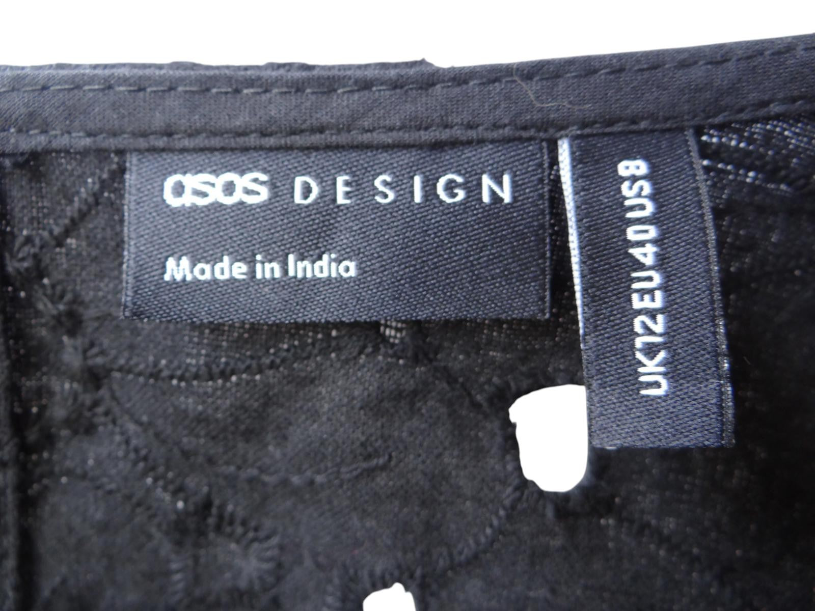 ASOS DESIGN Black Eyelet Peplum Top