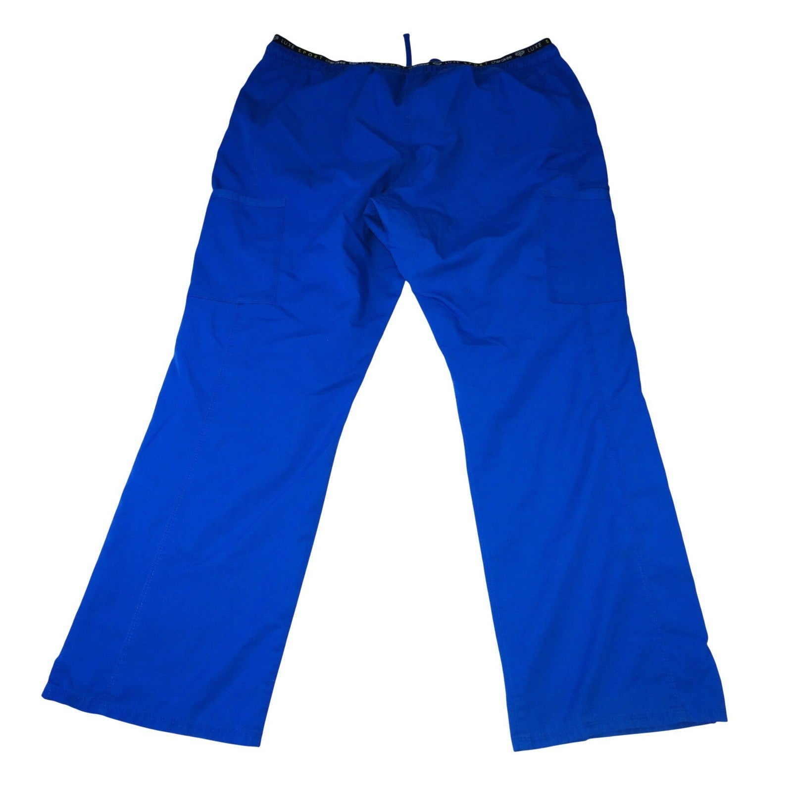 Cherokee Luxe Sport Royal Blue Scrub Pants Cargo Drawstring XL CK003