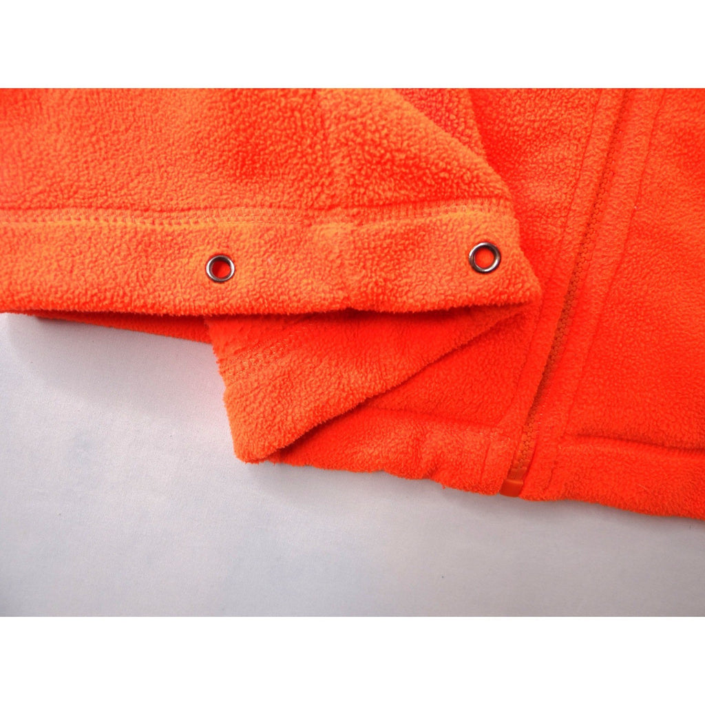 Blaze Orange Fleece Zip Up Hoodie Jacket Long Sleeve Pockets